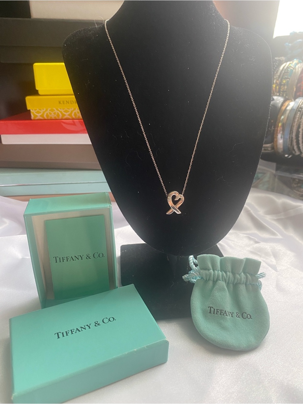 Tiffany & Co. Paloma Picasso Sterling Silver Heart Necklace with Box & Pouch